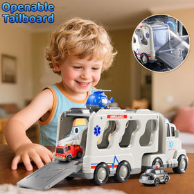 KIZONLY ambulance truck set open tailboard enables smooth car sliding