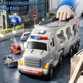 KIZONLY ambulance truck set kid-friendly design fits small hands for easy play