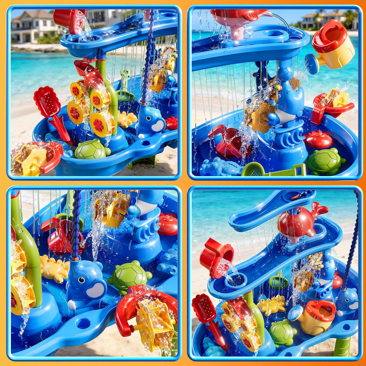 KIZONLY bucket, molds, shovels and sieves boost creative sand and water play.