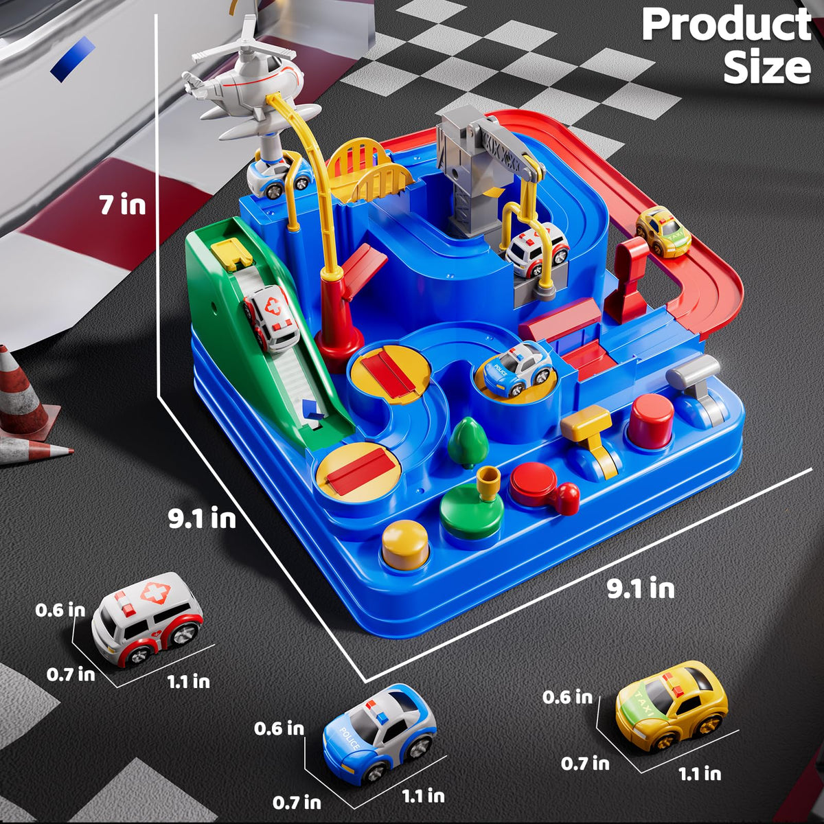 KIZONLY track with eight obstacles offers color-coded learning cues.