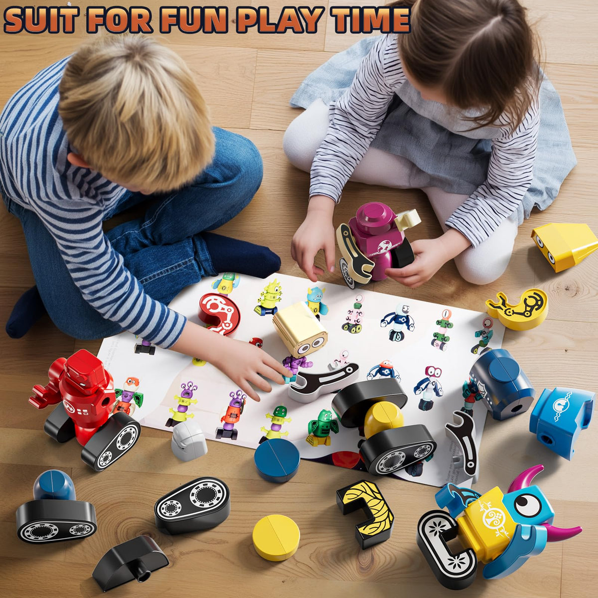 KIZONLY magnets click together for quick robot creations.