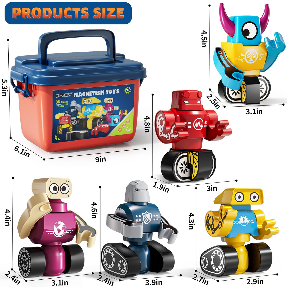 KIZONLY colorful magnetic pieces for open-ended building.