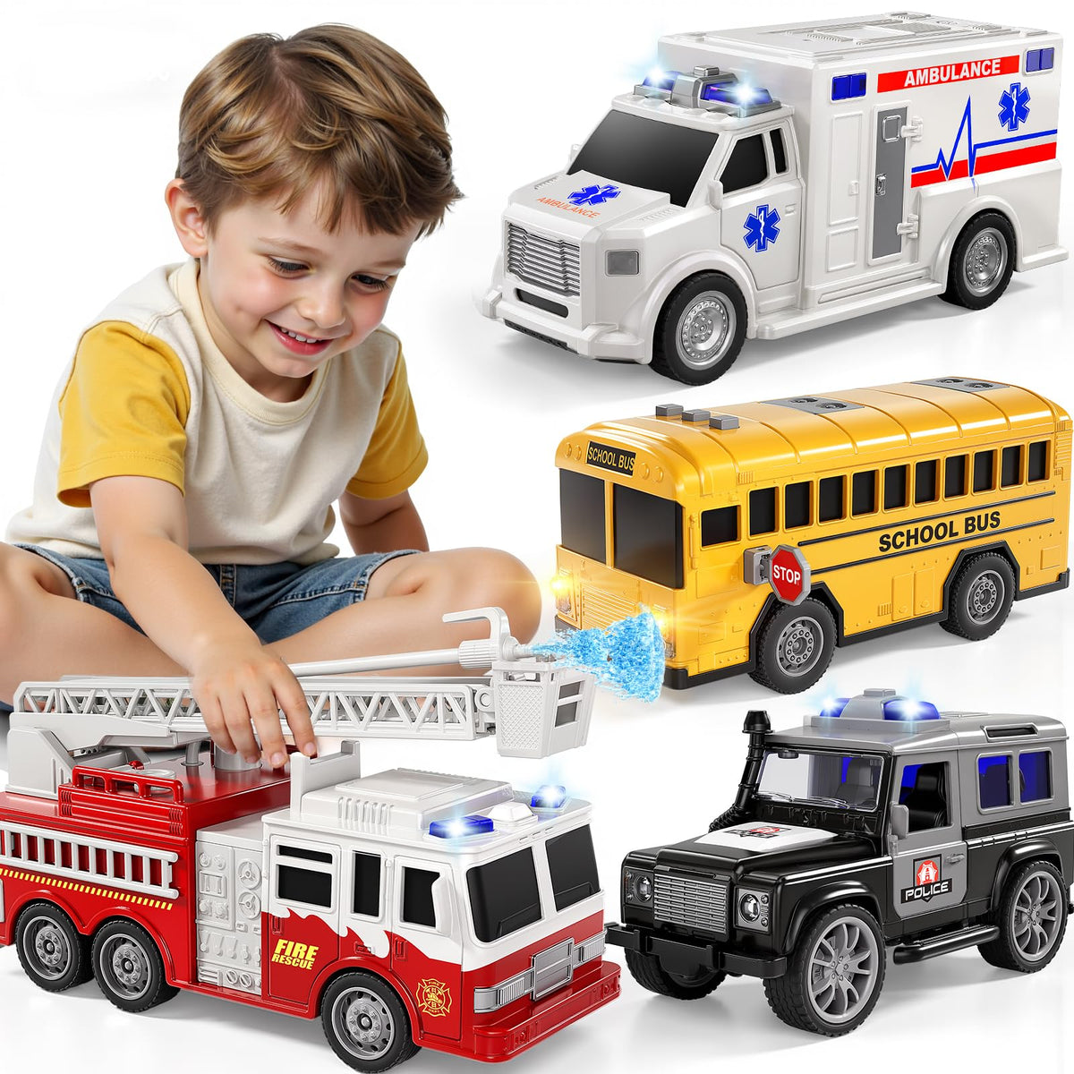 KIZONLY emergency vehicles invite family play and imaginative storytelling.