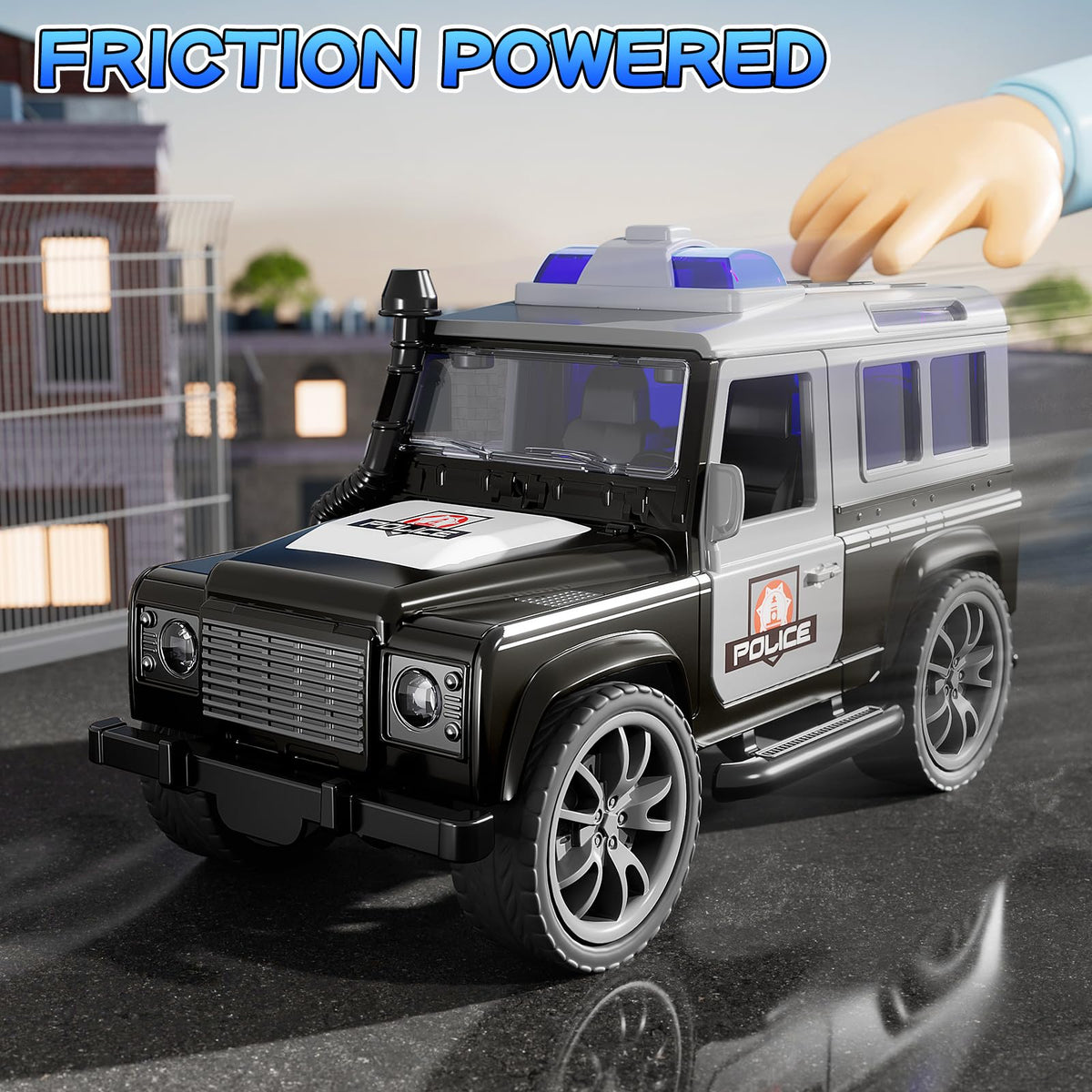 KIZONLY police car door feature enhances realistic role-play.