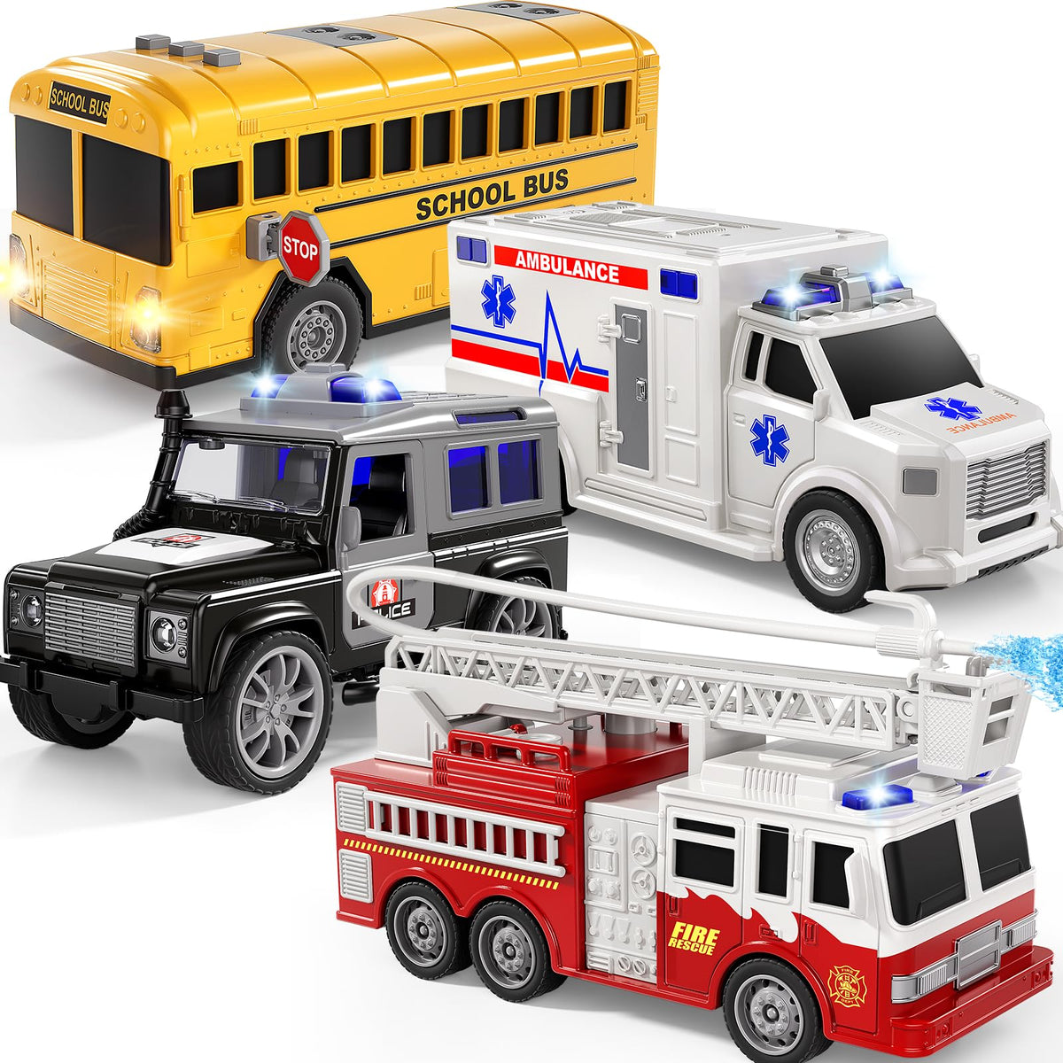 KIZONLY emergency police car with lights and sounds for imaginative play.