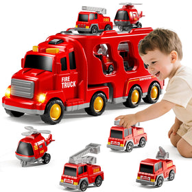 KIZONLY fire truck removable compartment supports easy cleanup.