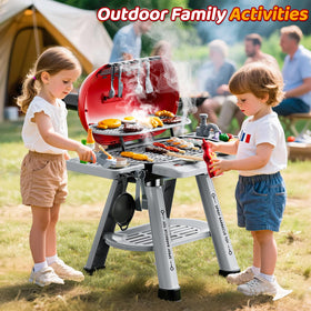 KIZONLY Kids Grill Playset grill detail with charcoal for realism