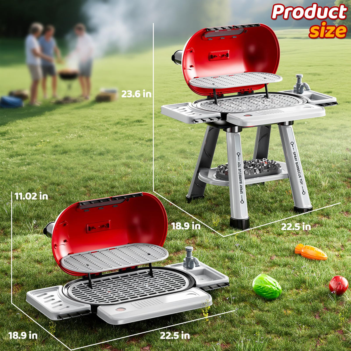 KIZONLY Kids Grill Playset pretend-food items for storytelling