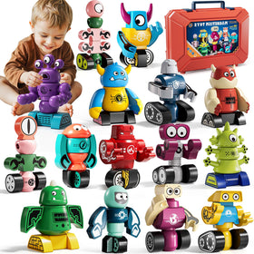 KIZONLY magnets robot-building blocks for cohesive play and easy magnetic assembly.