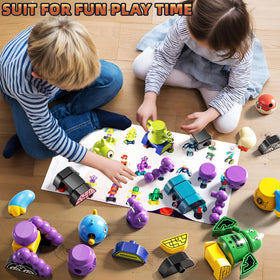 KIZONLY open-ended play encourages creativity during robot-building adventures.