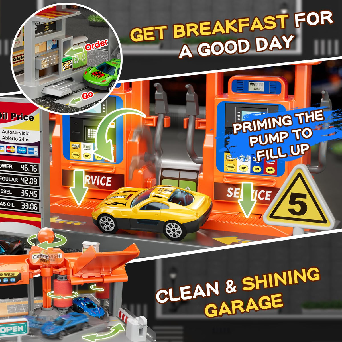 KIZONLY car wash module with brushes for pretend cleaning