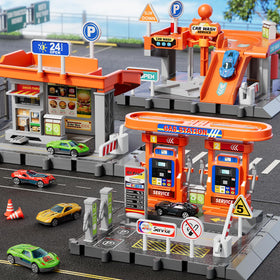 KIZONLY gas station playset with fuel pumps for pretend fueling