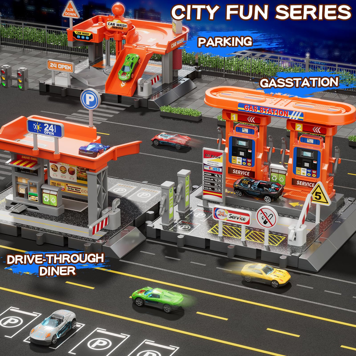 KIZONLY themed accessories complete garage playset
