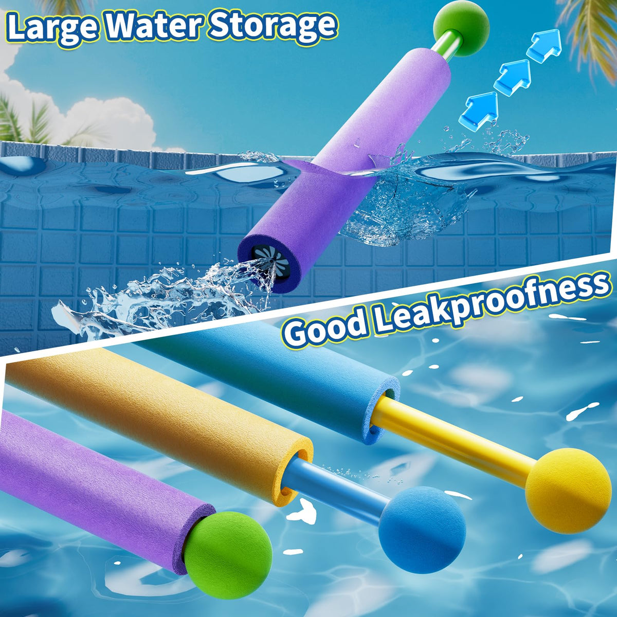 KIZONLY squirter with large water capacity reduces refills during pool time.