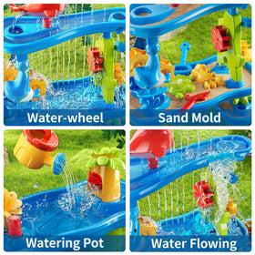 KIZONLY water table outdoor use shown with sand toys.