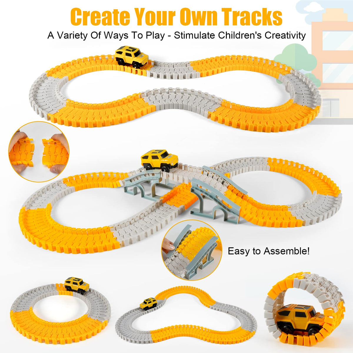 Kizplays construction vehicles on track segment highlights hands-on engineering exploration