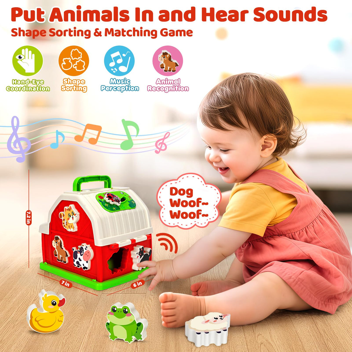KIZZYEA animal pieces fitting into holes to boost hand-eye coordination