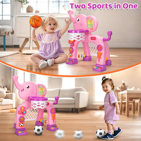 KIZZYEA elephant sports toy ball-pump makes setup quick and easy