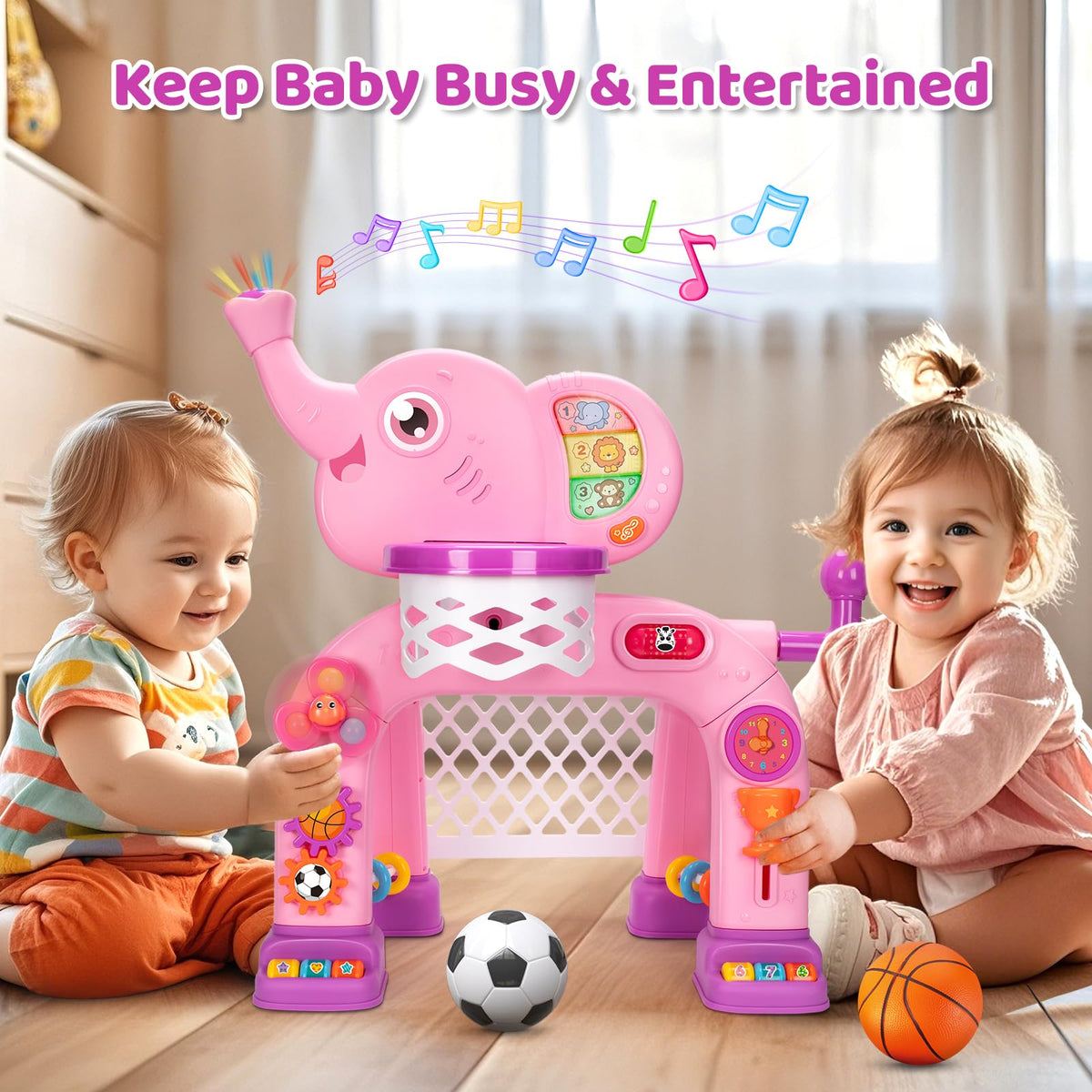 KIZZYEA elephant sports toy soccer-ball invites kicking practice for toddlers