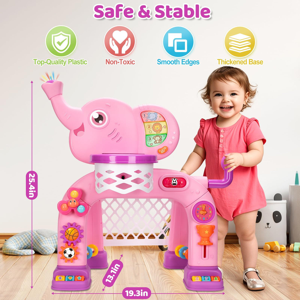 KIZZYEA elephant sports toy stable-stand ensures sturdy playtime