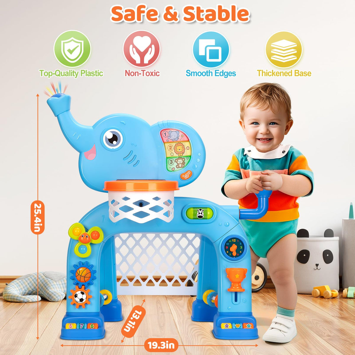 KIZZYEA elephant twirling tail adds dynamic movement to playtime.