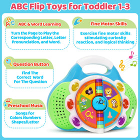 KIZZYEA letters and words buttons reveal letter names and simple words.