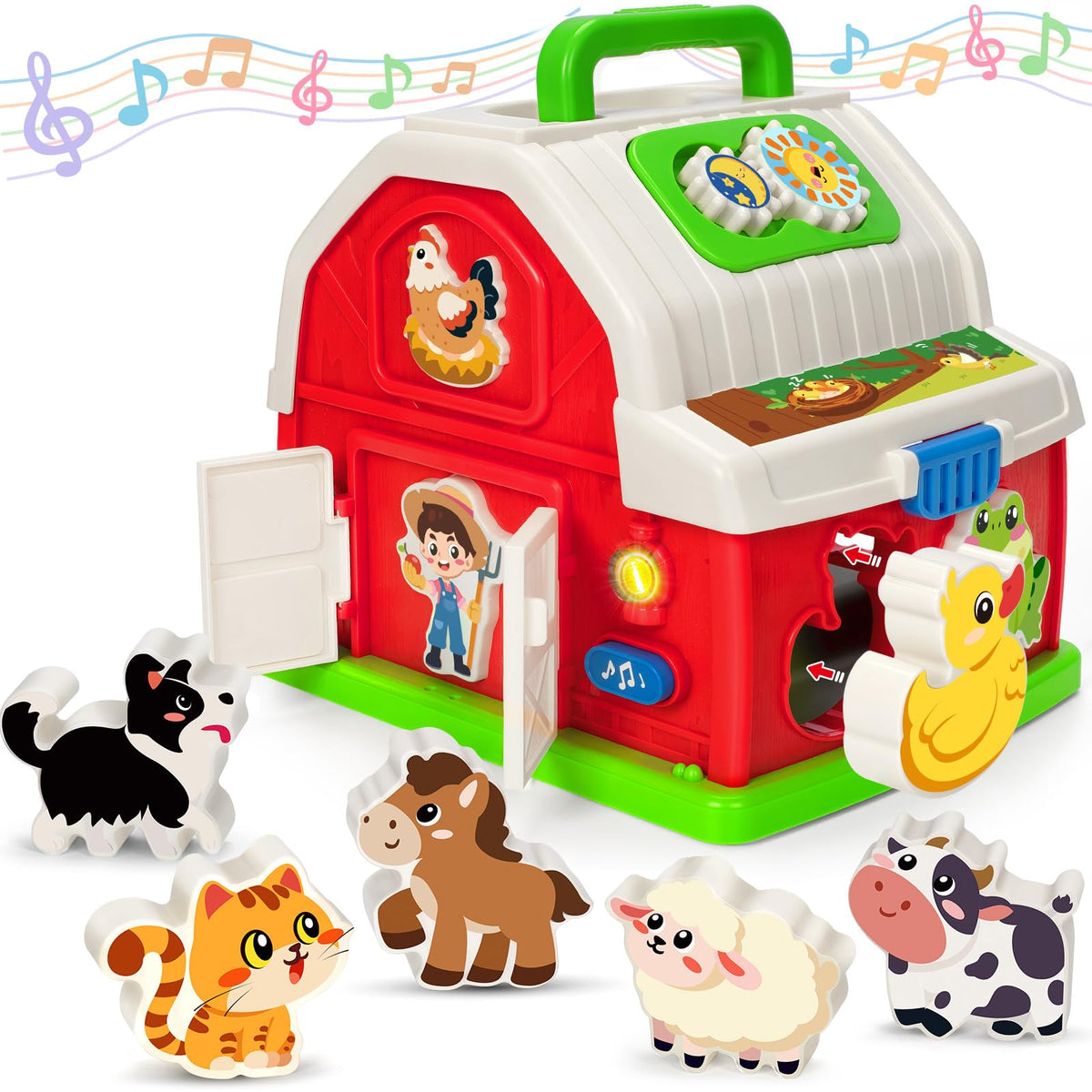 KIZZYEA musical barn with animal pieces for hands-on learning and fine motor practice