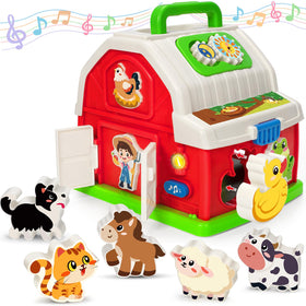 KIZZYEA musical barn with animal pieces for hands-on learning and fine motor practice