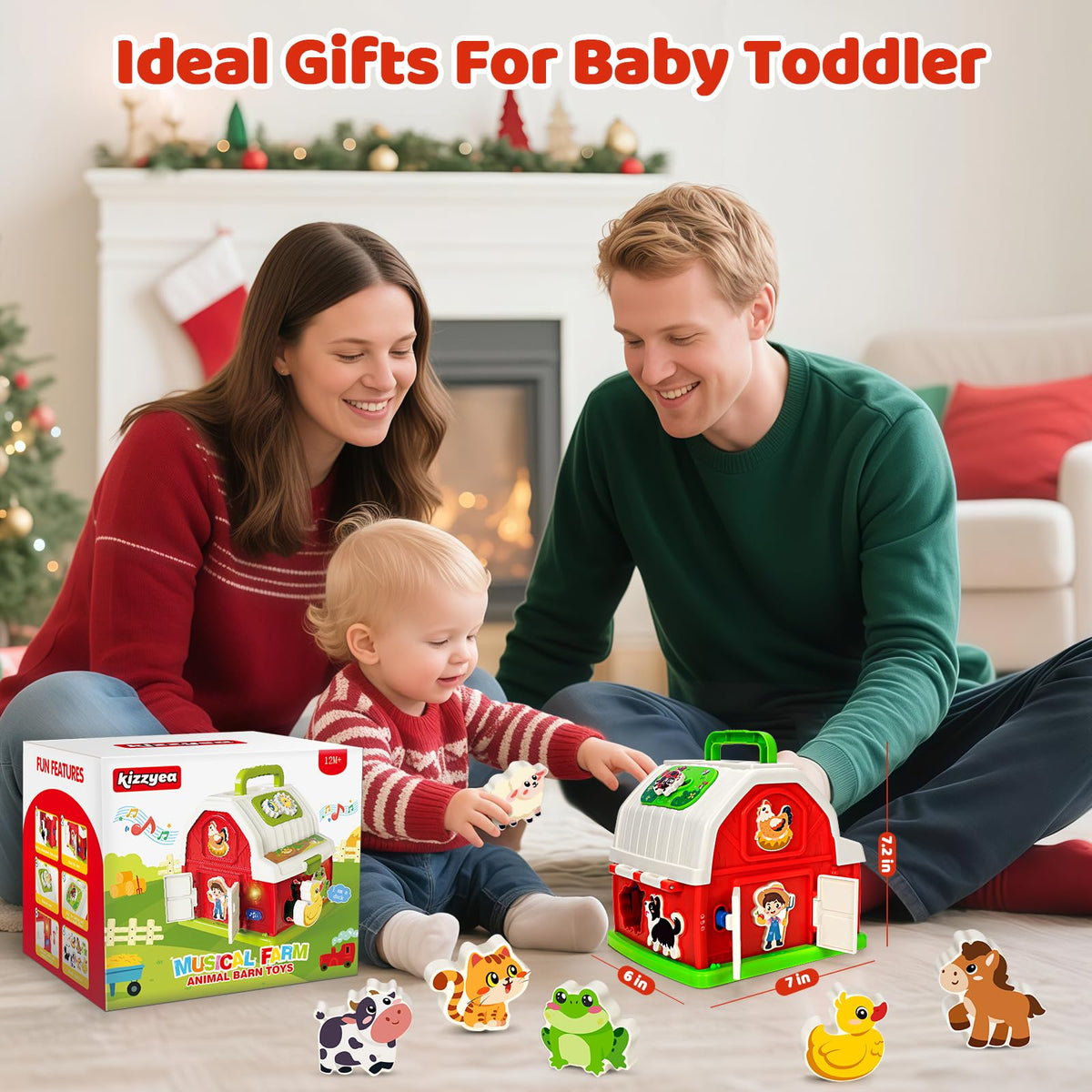 KIZZYEA compact barn with carry handle for easy on-the-go learning