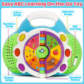 KIZZYEA portable handheld design fits little hands for on-the-go learning.