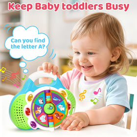 KIZZYEA songs and sound buttons provide cheerful tunes and learning moments.