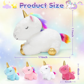 KIZZYEA blue baby unicorn plush inviting tea party pretend play.
