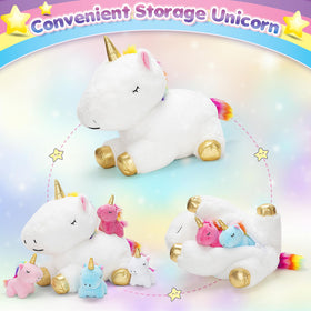 KIZZYEA purple baby unicorn plush colorful sibling pretend play.