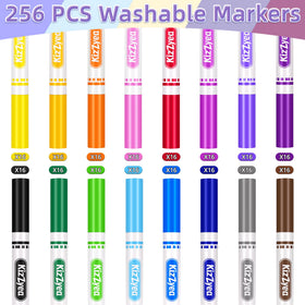 KIZZYEA 16-color color swatch showing vibrant hues for art projects.