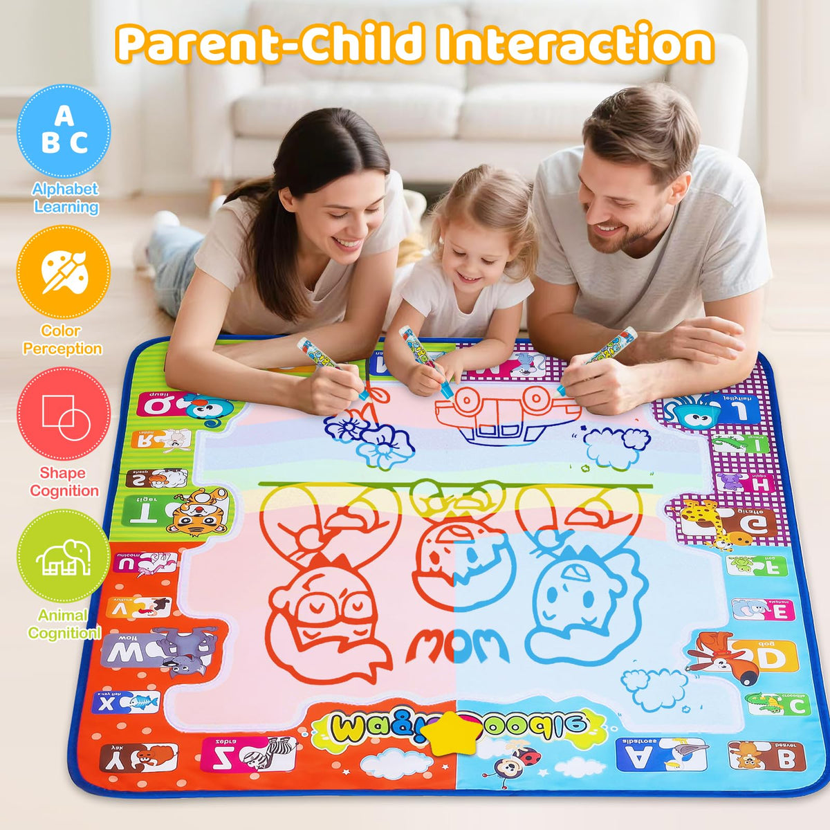 KIZZYEA kid drawing on the mat boosts creativity and fine motor skills.