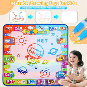 KIZZYEA mat close-up shows magic pens used with water for mess-free art.