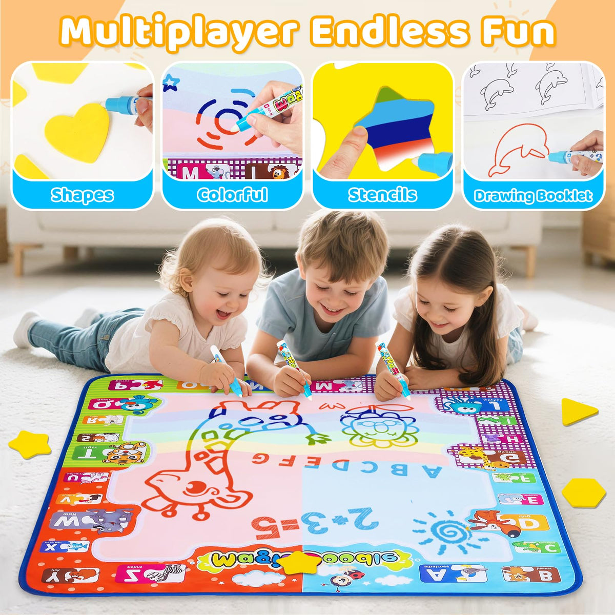KIZZYEA mat pattern molds help kids learn shapes while doodling.