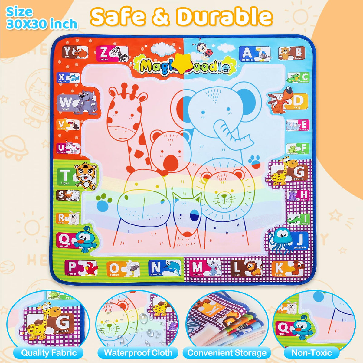 KIZZYEA travel-case-ready mat folds compactly for on-the-go art.