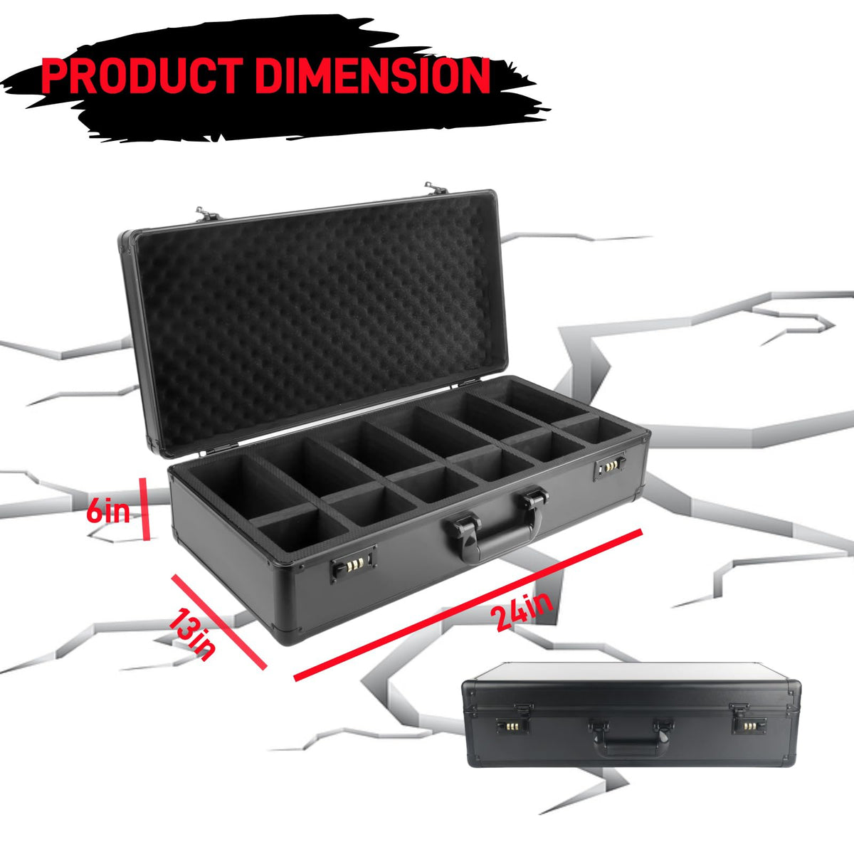 KJITH 6-row case side view highlighting secure locking and portable design