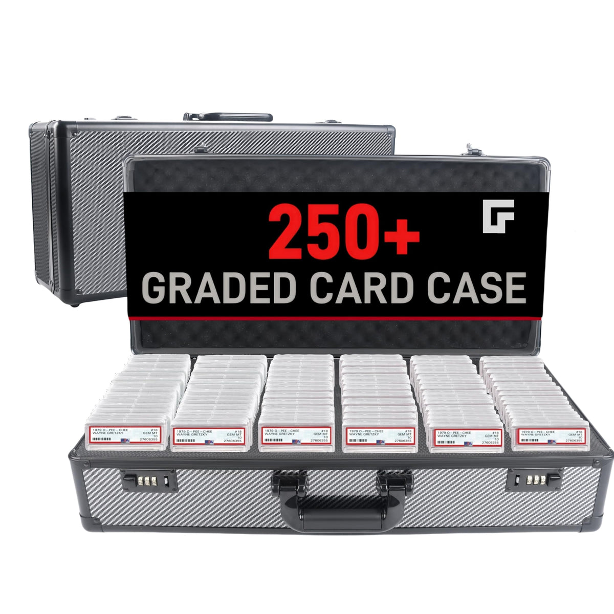 KJITH 6-row graded card case keeps PSA cards organized and protected.