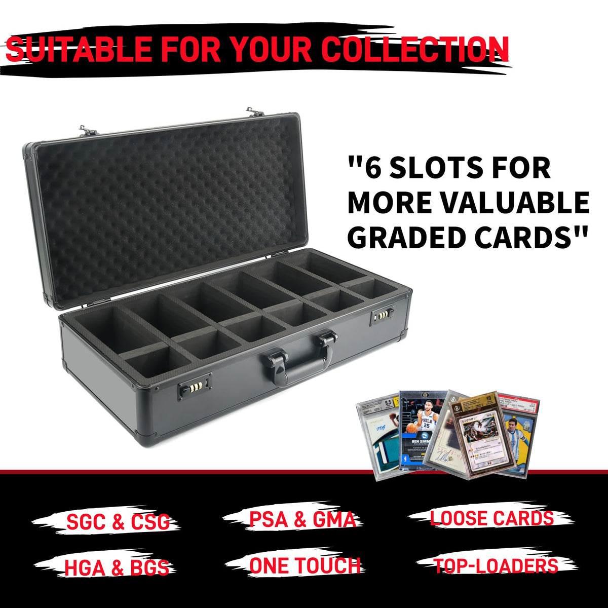 KJITH handle and hinges designed for sturdy transport of card collections