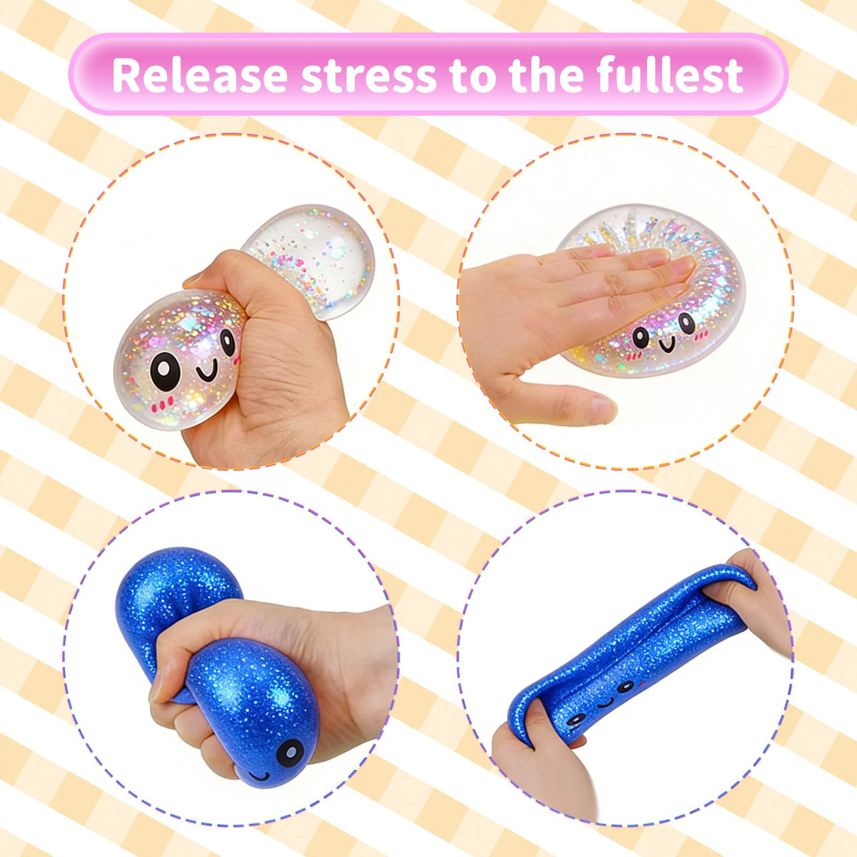 kjsdsss colorful dumplings sensory toy pack on a desk