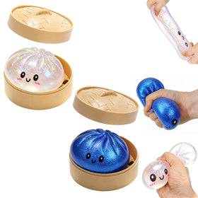kjsdsss dumpling squishies 2-pack glitter box for satisfying desk stress relief