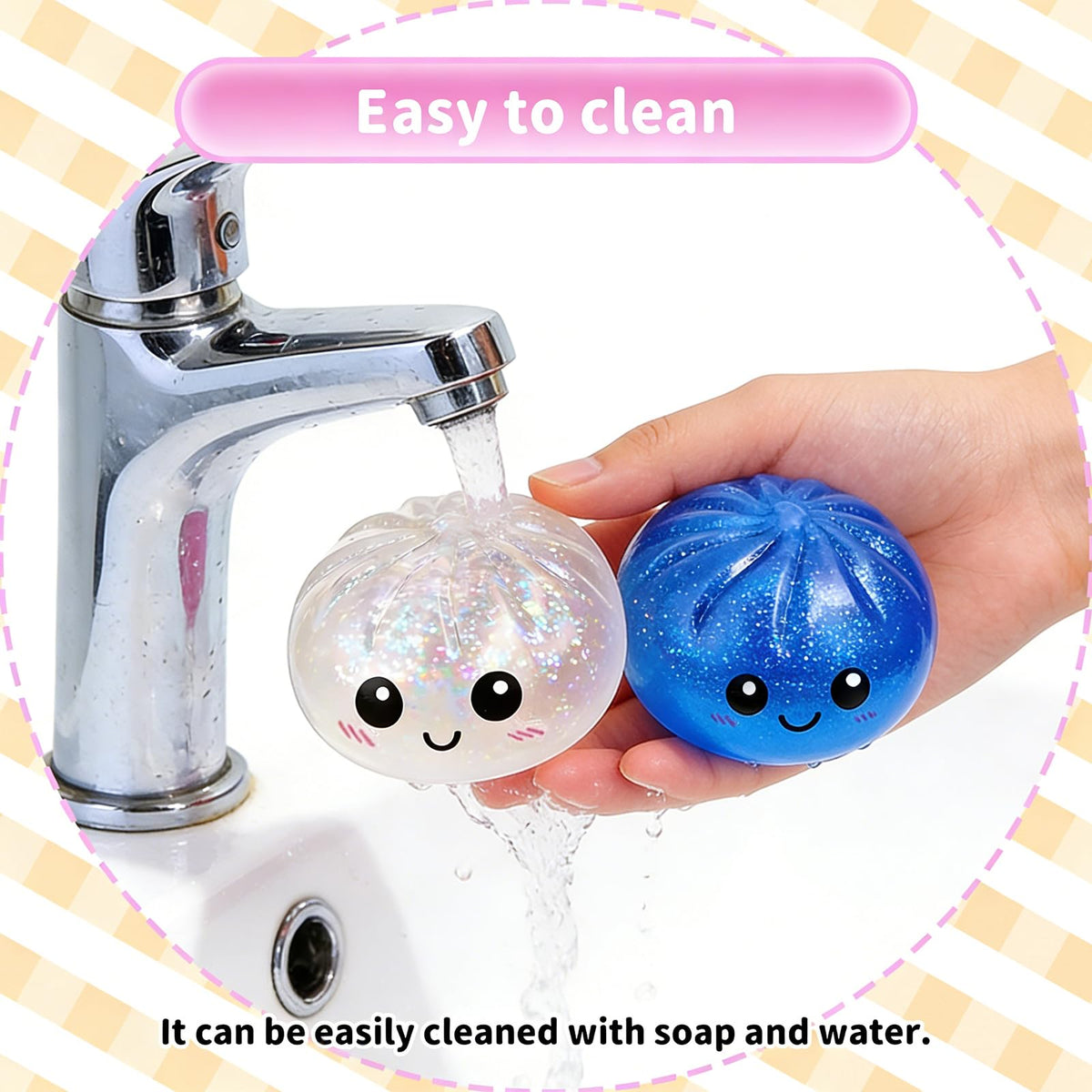 kjsdsss dumpling squishies soft foam texture in hand