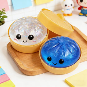 kjsdsss steamed bun squishies closeup showing smile and color pops