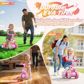 Kkdi Unicorn Balance Bike no-pedal design supports safe first rides