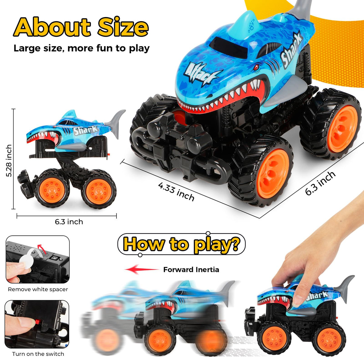 kkmon dinosaur shell light-up truck sparks nighttime adventures and excitement