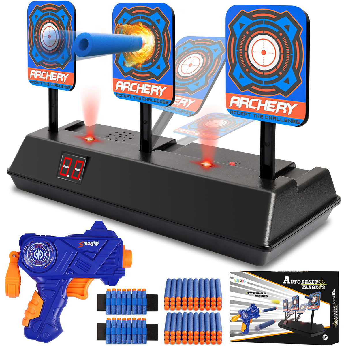 KKONES electric scoring Nerf target front view for indoor practice and scoring