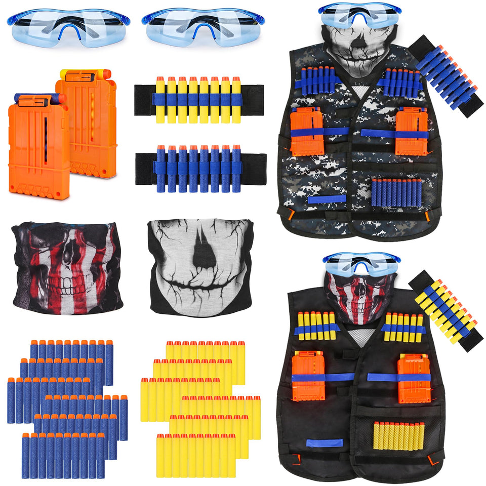 KKONES kids tactical vest kit front view for backyard Nerf battles