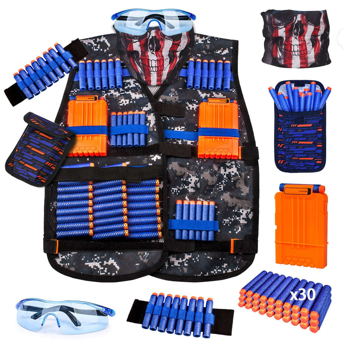 KKONES kids tactical vest with darts for action-packed Nerf play